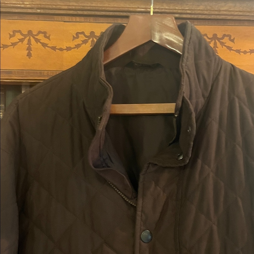 Barbour Quilted Puffer Jacket in Dark Brown